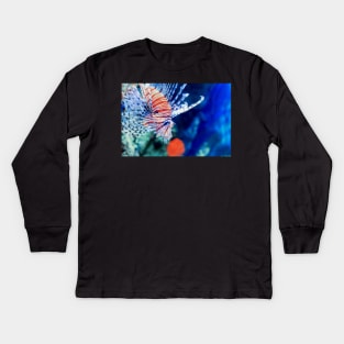 Red lionfish or zebrafish underwater Kids Long Sleeve T-Shirt